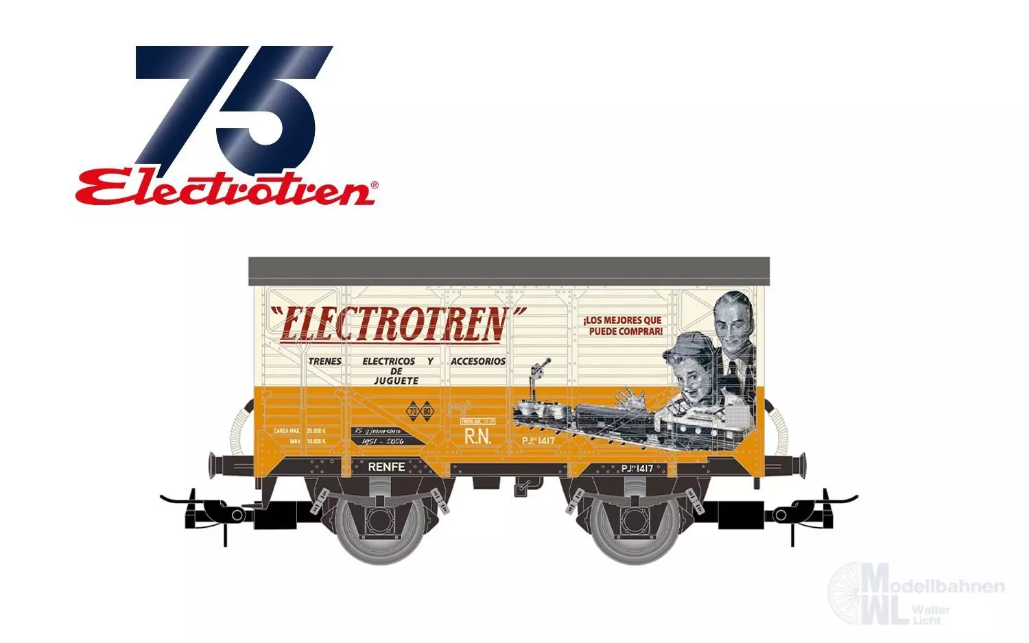 Electrotren 6093 - Güterwagen ged. R.N. Ep.III 75 Jahre Electrotren H0/GL