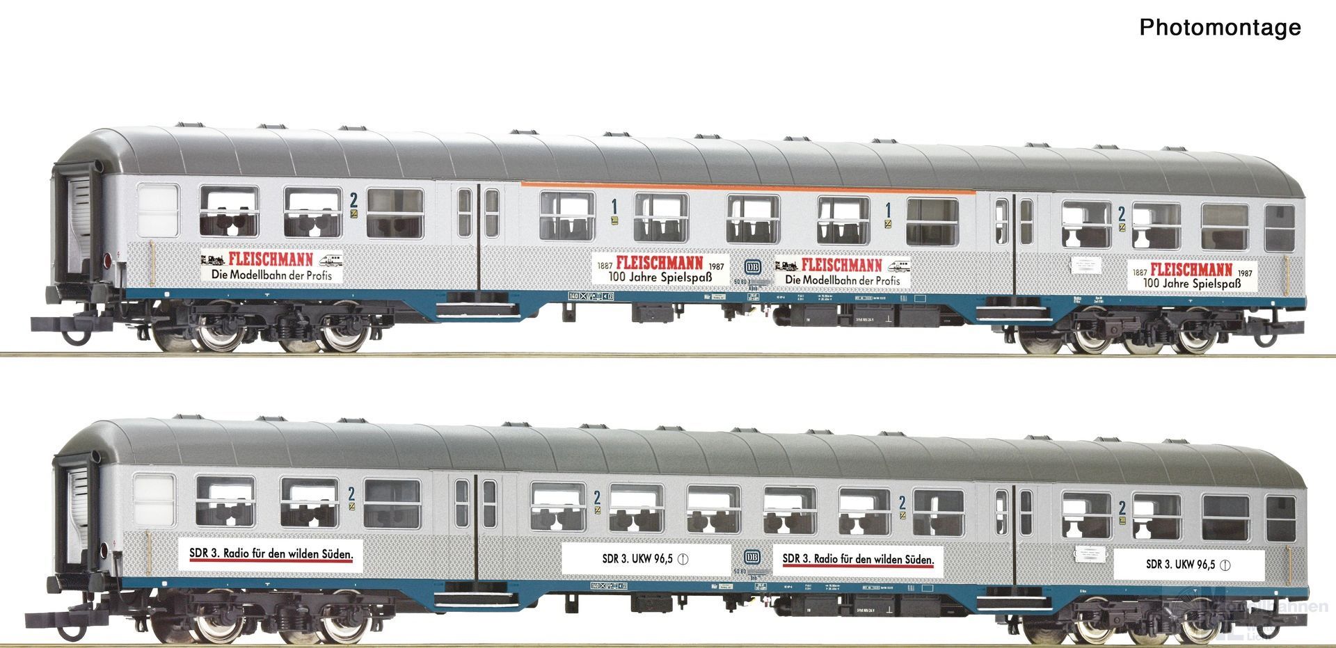 Roco 6200206 - Silberling Set DB Ep.IV 2.tlg. mit Werbung H0/GL