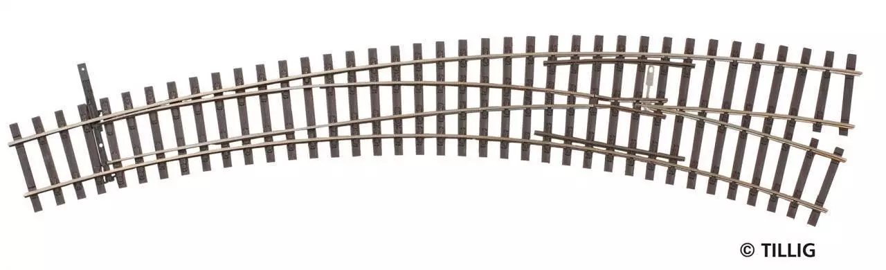 Tillig 85333 - Innenbogenweiche rechts 293/413° Herzstückwinkel 9° H0/GL
