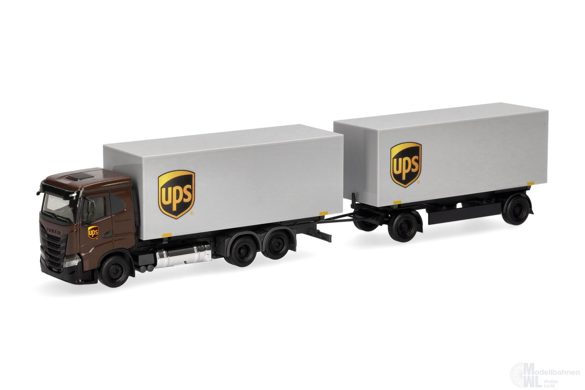 Herpa 321761 - Iveco S-Way FD Wechselkoffer Hängerzug UPS H0 1:87