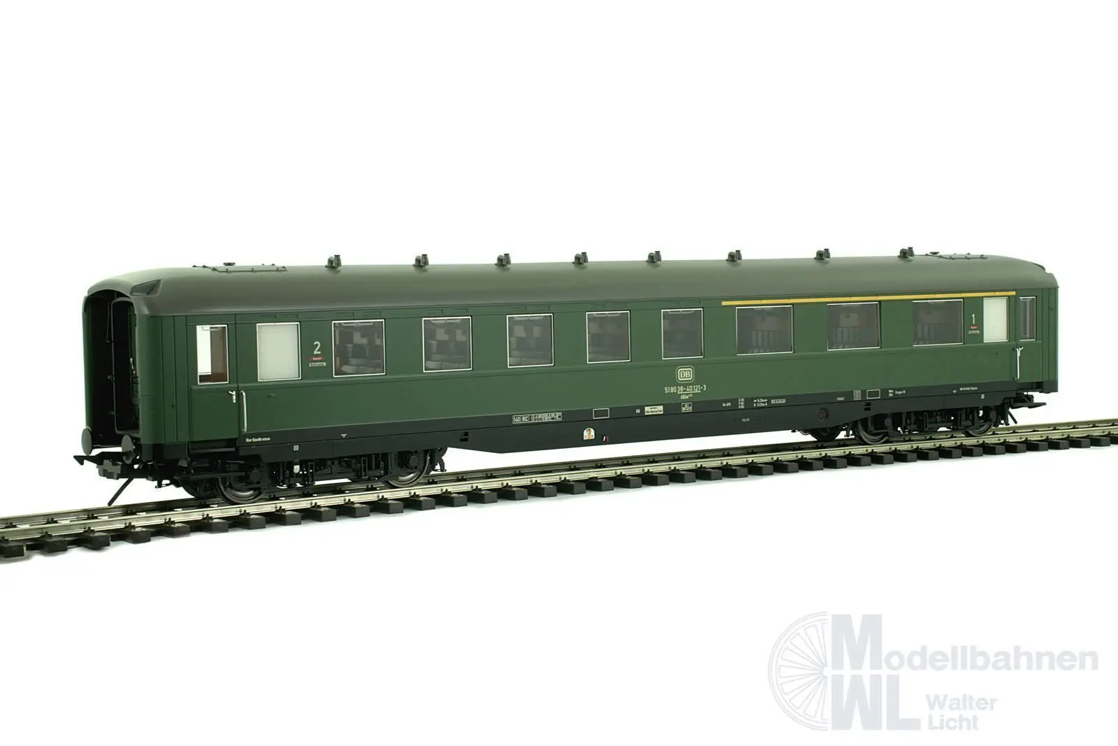 Lenz 41262-03 - Schürzenwagen DB Ep.IV 1/2.Kl. ABC4ü-39 chromoxidgrün Spur 0