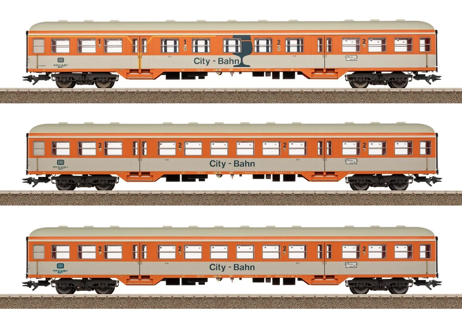 Trix 23234 - Personenwagen Set City-Bahn DB Ep.IV 3.tlg. H0/GL