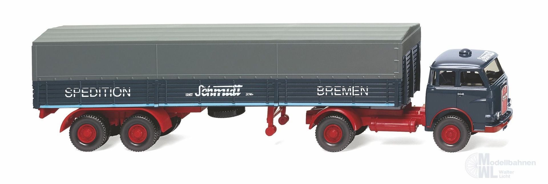 Wiking 051404 - Pritschensattelzug MAN Pausbacke H0 1:87 Wiking 051404 - Pritschensattelzug MAN Pausbacke H0 1:87