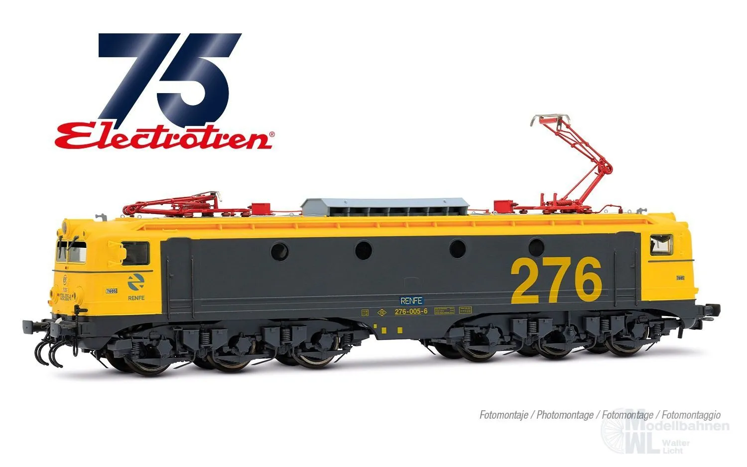 Electrotren 2043 - E-Lok Serie 276-005 RENFE Ep.V gelb/grau H0/GL