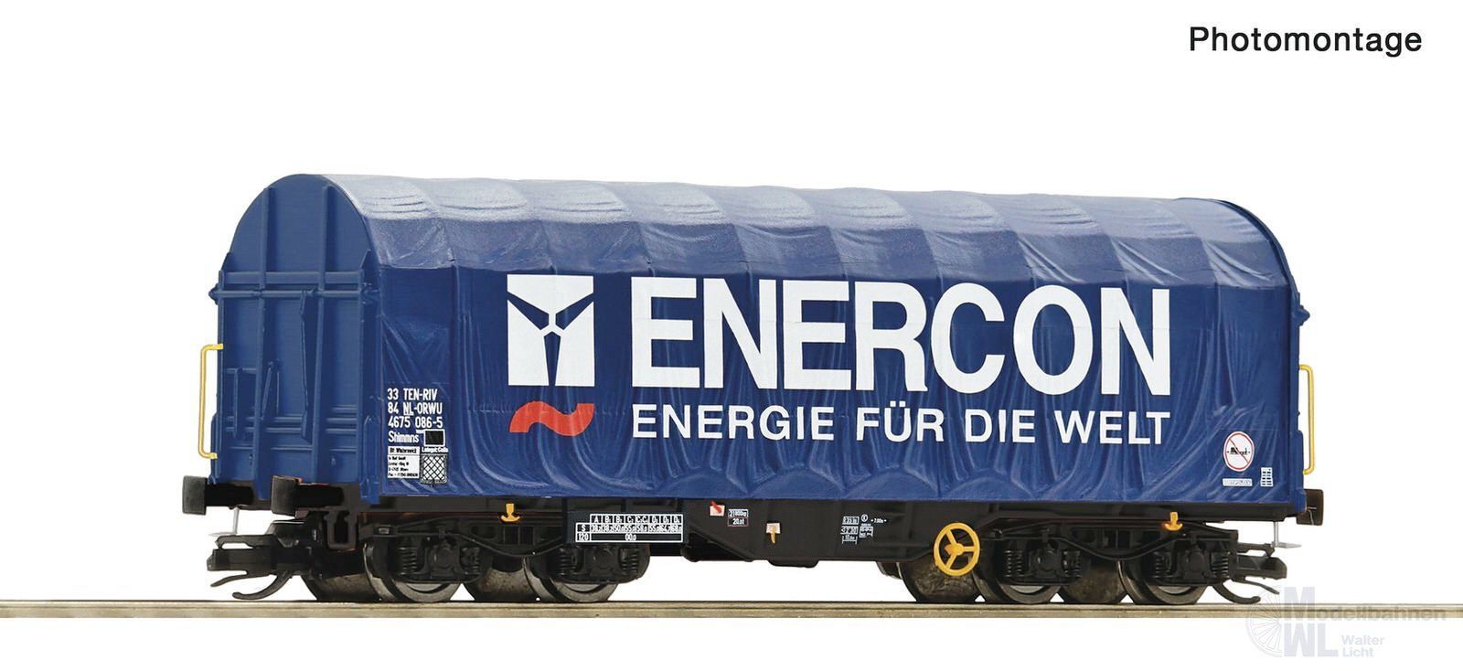 Roco 6680061 - Schiebeplanenwagen Enercon Ep.VI TT 1:120