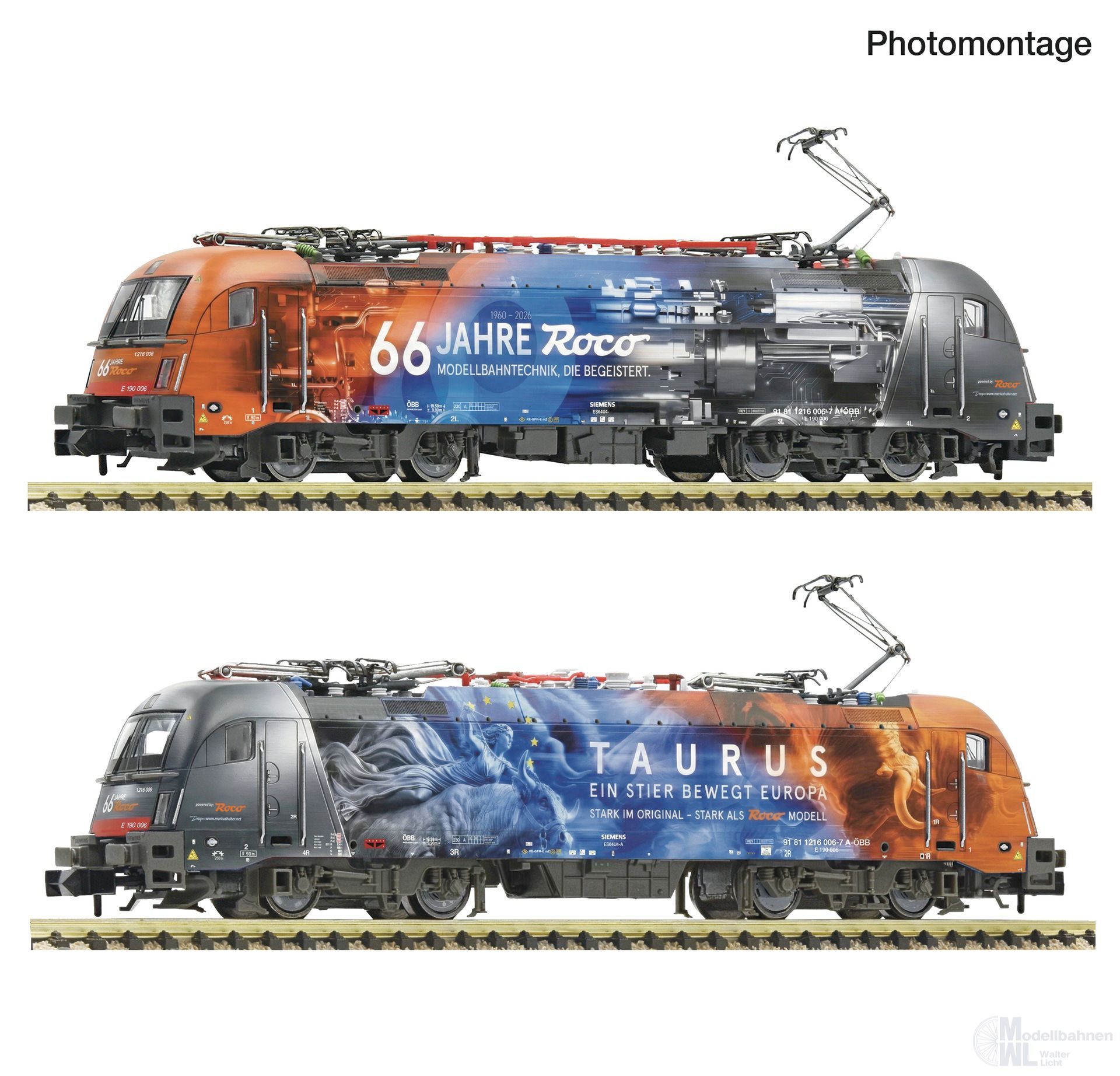 Fleischmann 7570096 - E-Lok BR 1216 006-7 ÖBB Ep.VI 66 Jahre Roco N 1:160 Sound