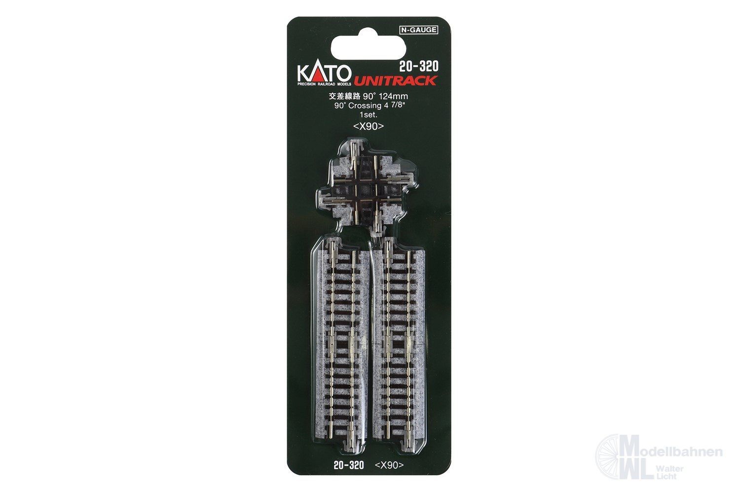 Kato 20-320 - Kreuzung 90° 124 mm N 1:160 Kato 20-320 - Kreuzung 90° 124 mm N 1:160
