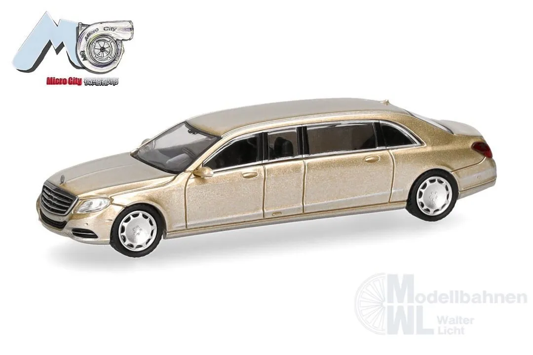 Herpa 87MC000137 - Mercedes-Benz S600 Pullmann (W221), champagnergold (champagner gold) H0 1