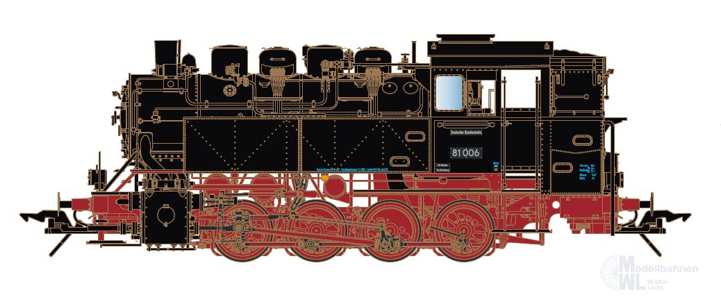 Lenz 40281-02 - Dampflok BR 81 006 DB Ep.III DB Schriftzug Spur 0