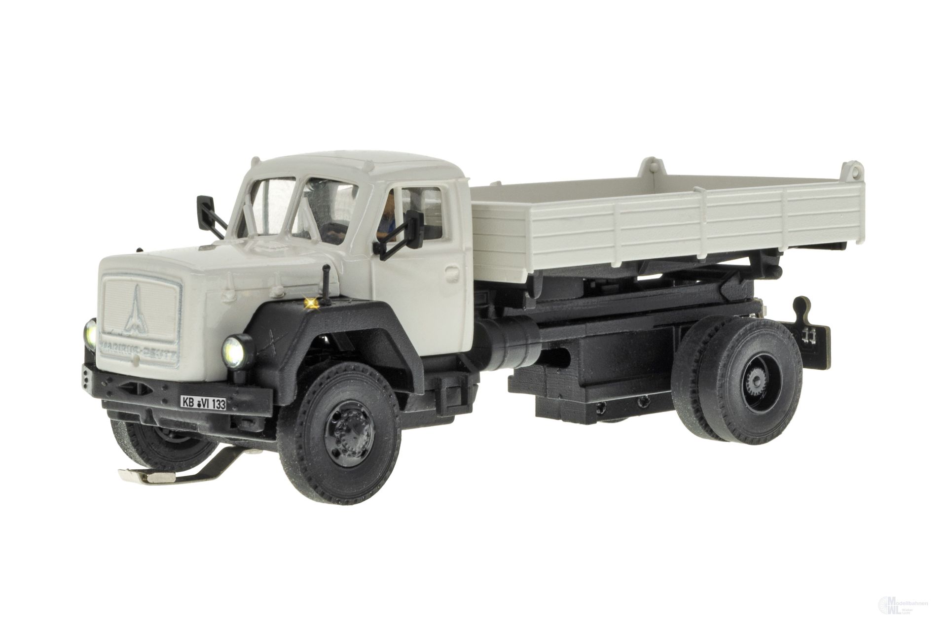 Viessmann 8133 - Magirus Deutz D 16 230 D AK Allrad Dreiseitenkipper grau 2-achs H0 1:87