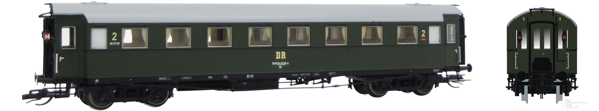 Saxonia Modellbau 120230 - Personenwagen DR Ep.IV C4Ü Sa 07 Schlusswagen Beleuchtung TT 1:120