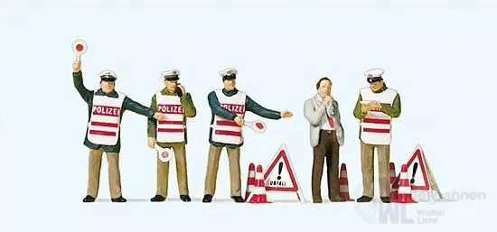 Preiser 10419 - Polizisten mit Warnweste H0 1:87