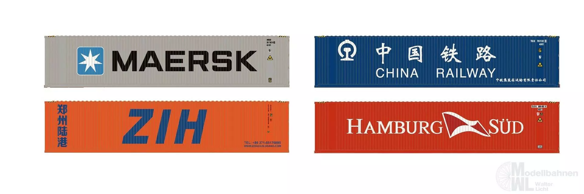 Hobbytrain 9014 - Container Set 4er Set 40' N 1:160