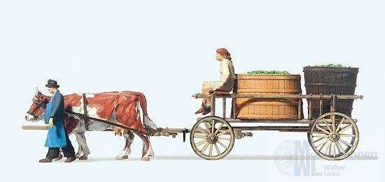 Preiser 30397 - Winzerwagen, Kühe Fertigmodell H0 1:87