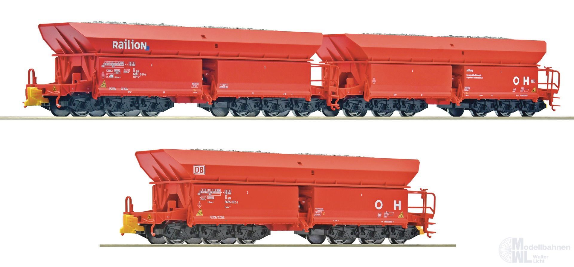 Roco 6600271 - Erzwagen Set DB Ep.VI 3.tlg. Set 2 H0/GL
