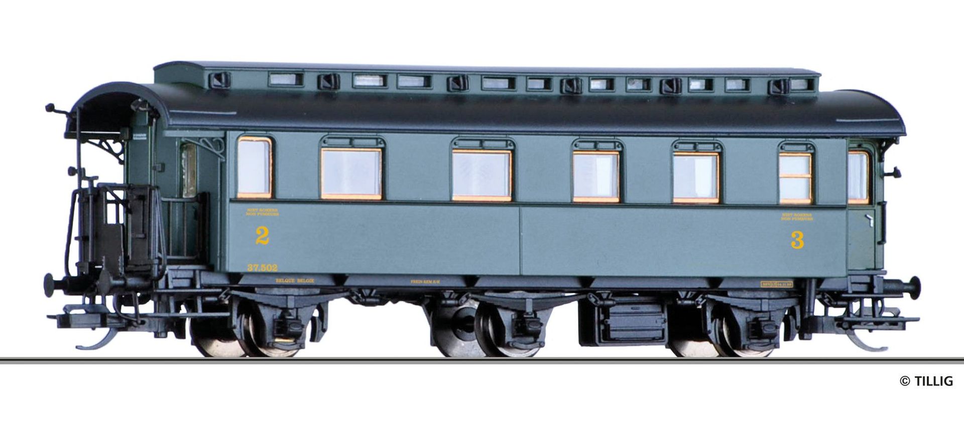 Tillig 16054 - Personenwagen SNCB Ep.II 2./3.Kl. TT 1:120