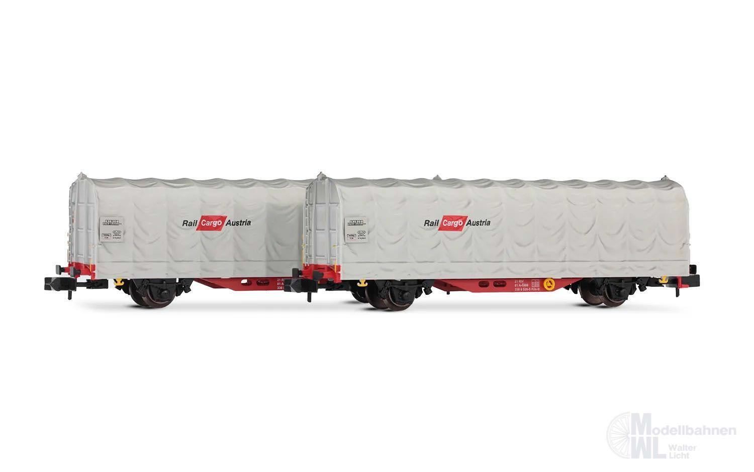 ar6697_0 Arnold 6697 - Schiebeplanenwagen Set ÖBB Ep.V/VI Rail Cargo Austria 2.tlg. N 1:160