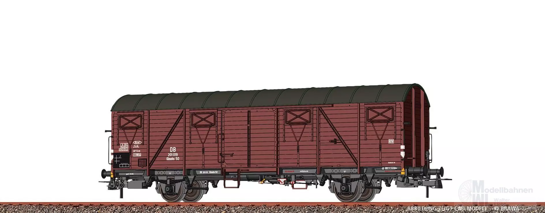 Brawa 51292 - Güterwagen ged. DB Ep.III Glmehs50 201 019 H0/GL