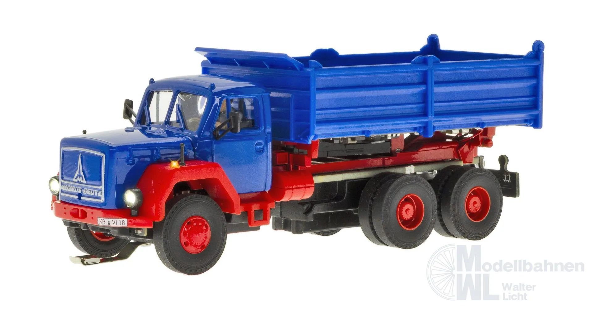 Viessmann 8602 - MAGIRUS DEUTZ 3-achs Eckhauber Kipper motorische Kippfunktion H0 1:87