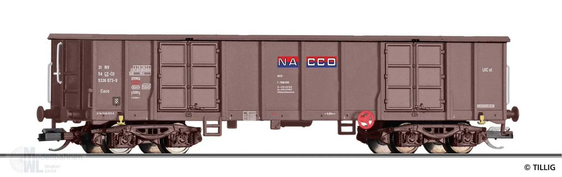 Tillig 18228 - Güterwagen offen NACCO Ep.VI Eaos TT 1:120
