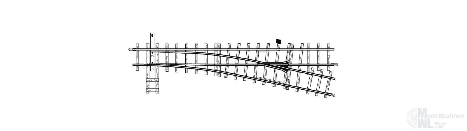 Bemo 4210000 - Weiche rechts hand 12° 162,3 mm R515 H0m