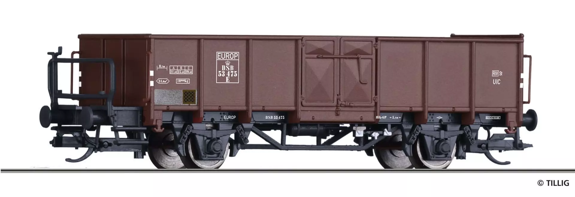 Tillig 14091 - Güterwagen offen DSB Ep.III Typ E TT 1:120