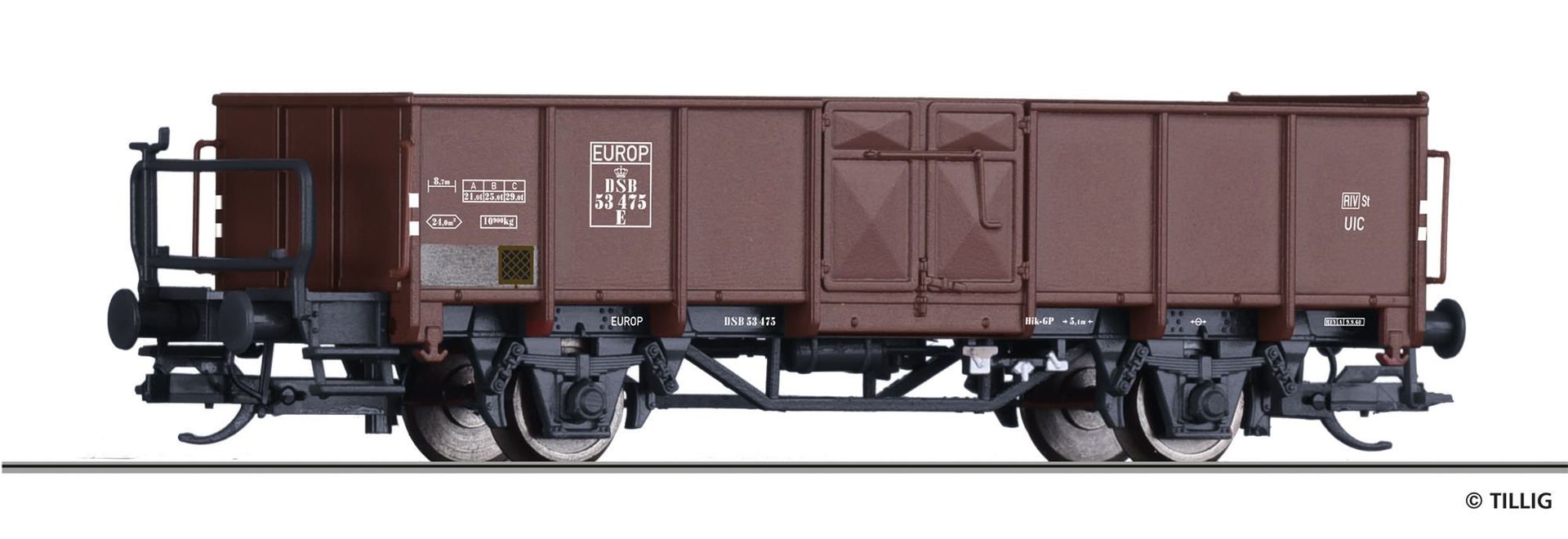 Tillig 14091 - Güterwagen offen DSB Ep.III Typ E TT 1:120