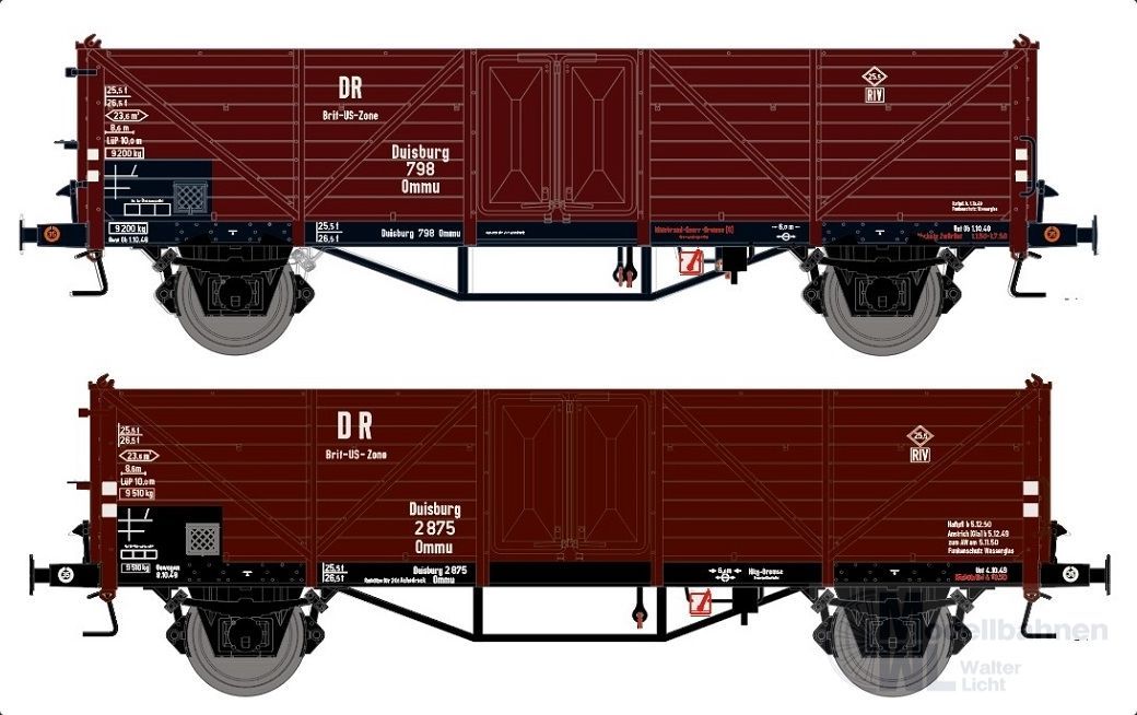 Exact Train 20360 - Güterwagen Set DR Ep.III Omm37 Duisburg 2.tlg. H0/GL