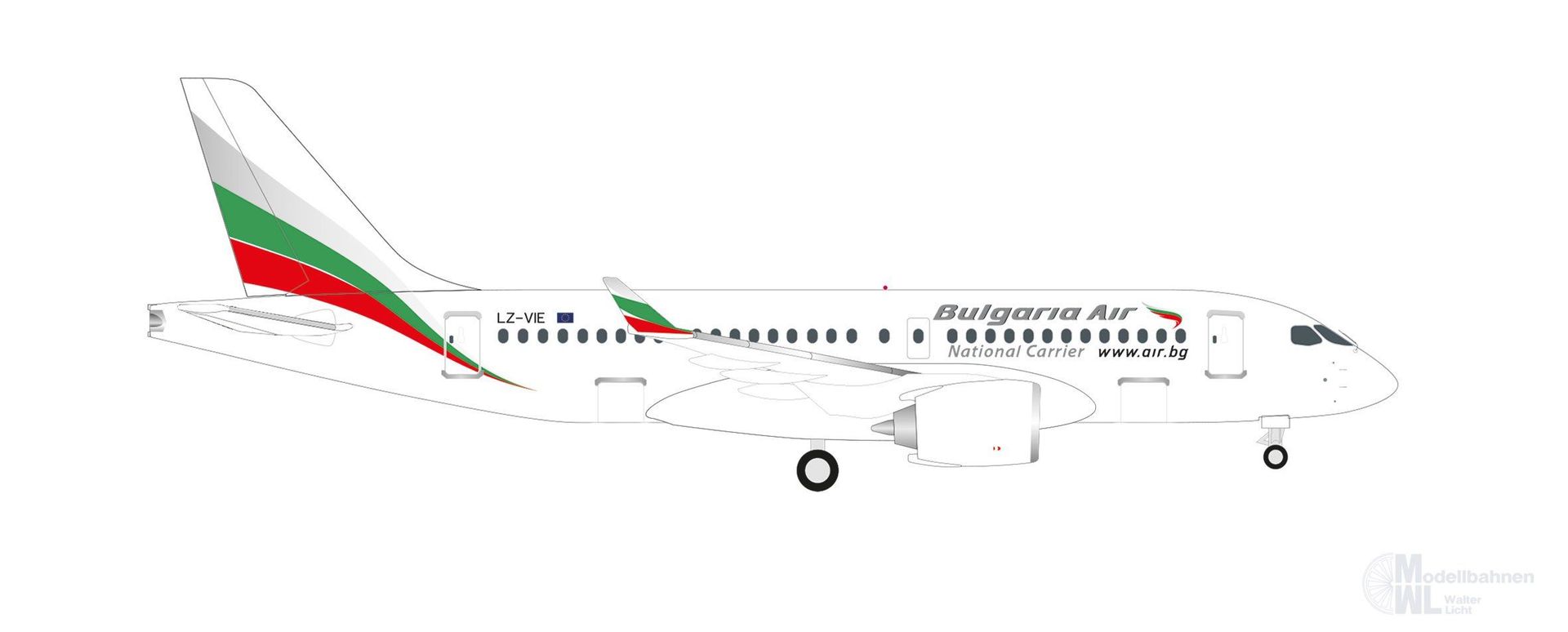Herpa 538633 - Airbus A220-100 Bulgaria Air 1:500