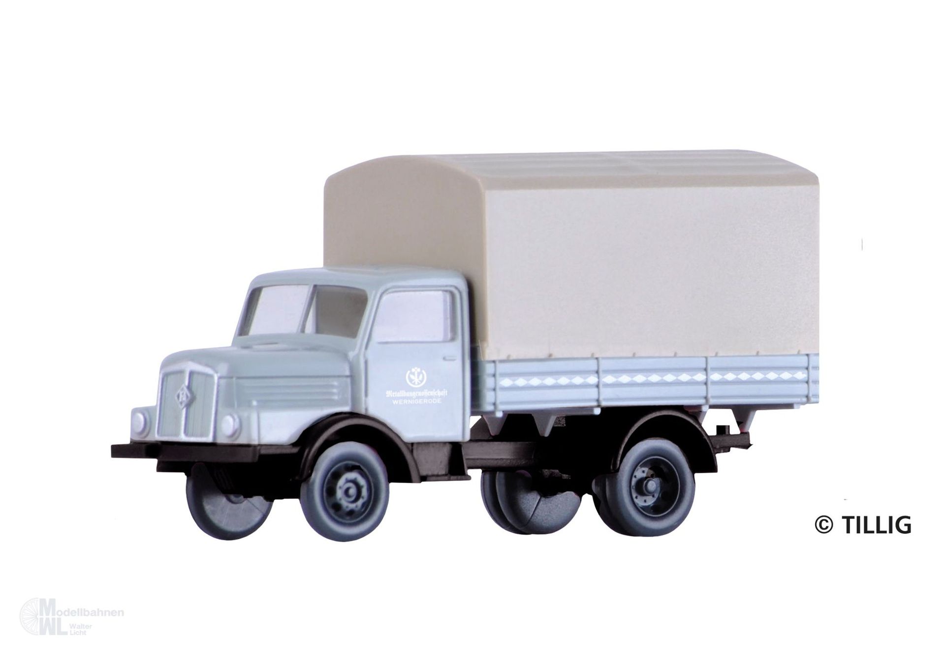 Tillig 19076 - LKW H3A Pritsche/Plane Metallbaugenossenschaft Wernigerode TT 1:120