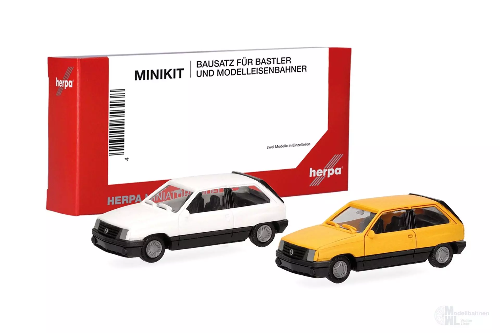 Herpa 014298 - MiKi Opel Corsa A SR gelb/weiß 2 Stück H0 1:87
