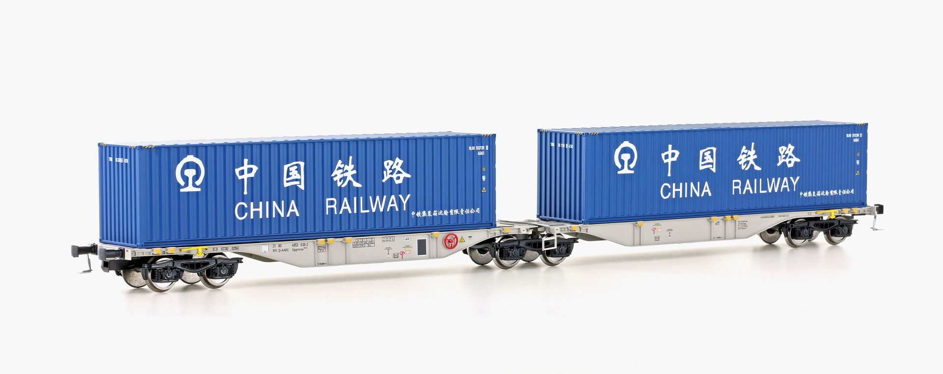 Mehano 90702 - Containertragwagen AAE Ep.VI China Rail Container Sggmrss'90 H0/GL