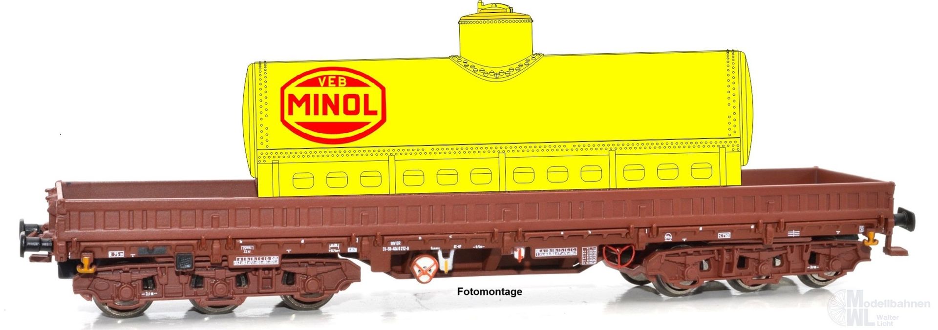 NPE NW52984 - Schwerlastwagen DR Ep.IV Samms 4860 gelb Kessel VEB MINOL TT 1:120 NPE NW52984 - Schwerlastwagen DR Ep.IV Samms 4860 gelb Kessel VEB MINOL TT 1:120