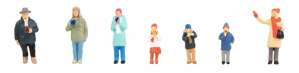 Faller 151647 - Weihnachtsmarktbesucher 7 Stück H0 1:87