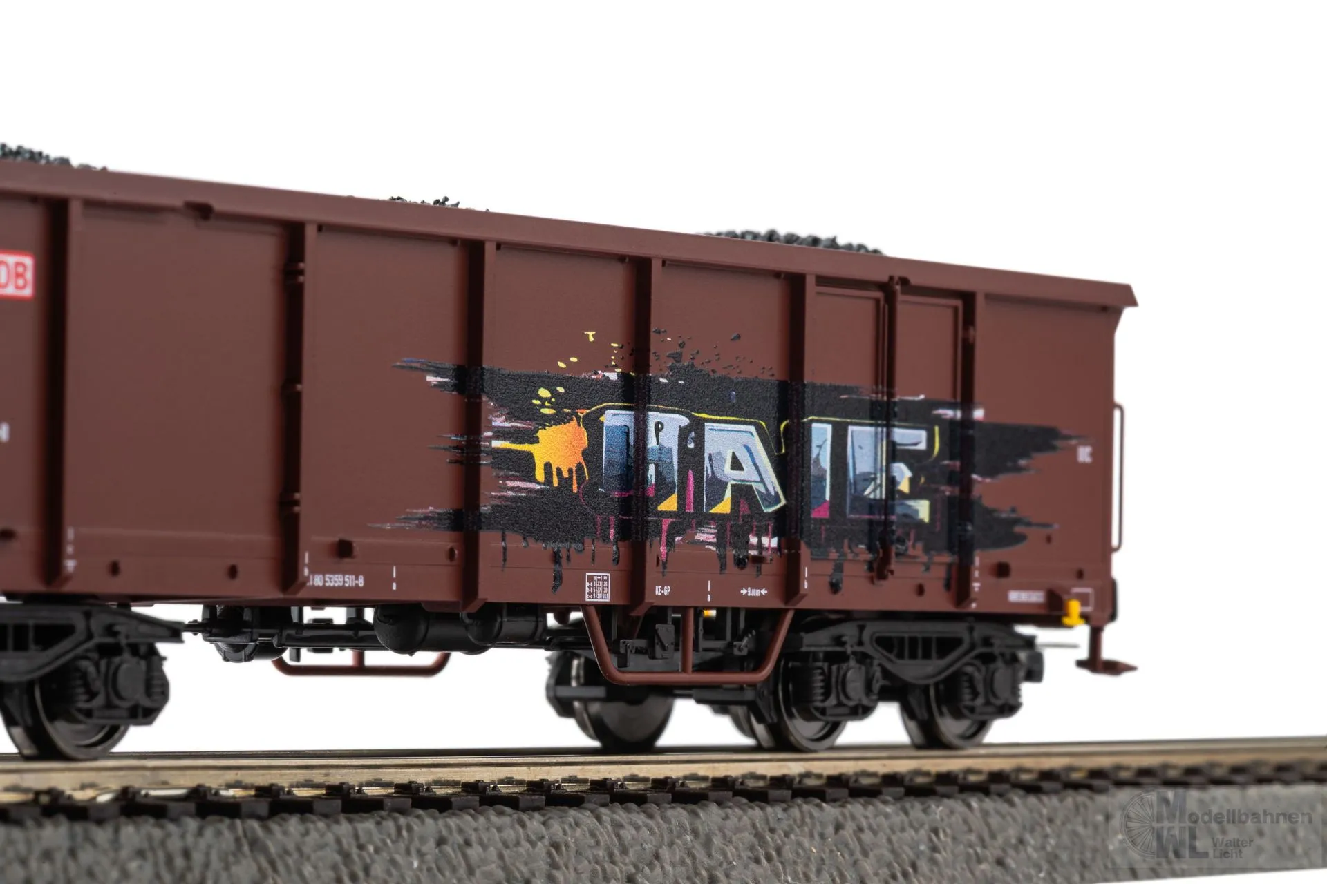 Piko 28338 - Güterwagen Set DB Ep.VI 2.tlg. Eaos mit Graffiti H0/GL