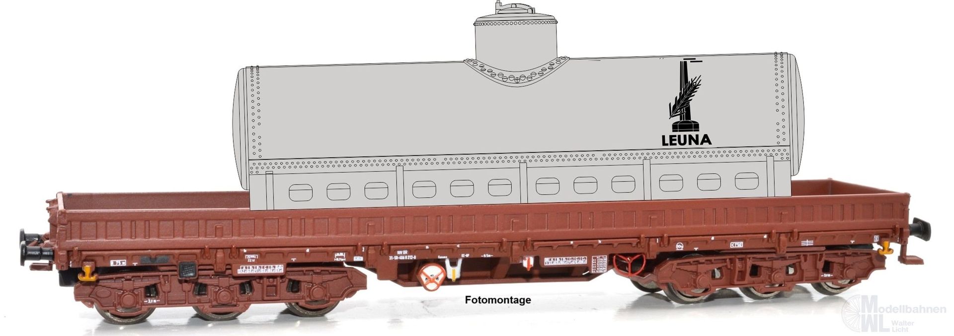 NPE NW52981 - Schwerlastwagen DR Ep.IV Samms 4860 gr. Kessel VEB LEUNA TT 1:120
