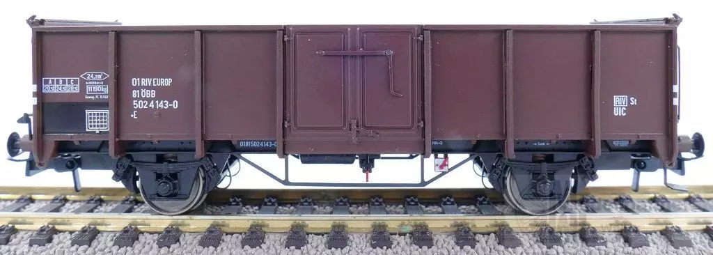 Exact Train 23965 - Güterwagen offen ÖBB Ep.IV E 01 RIV EUROP 81 502 4 143-0 H0/GL