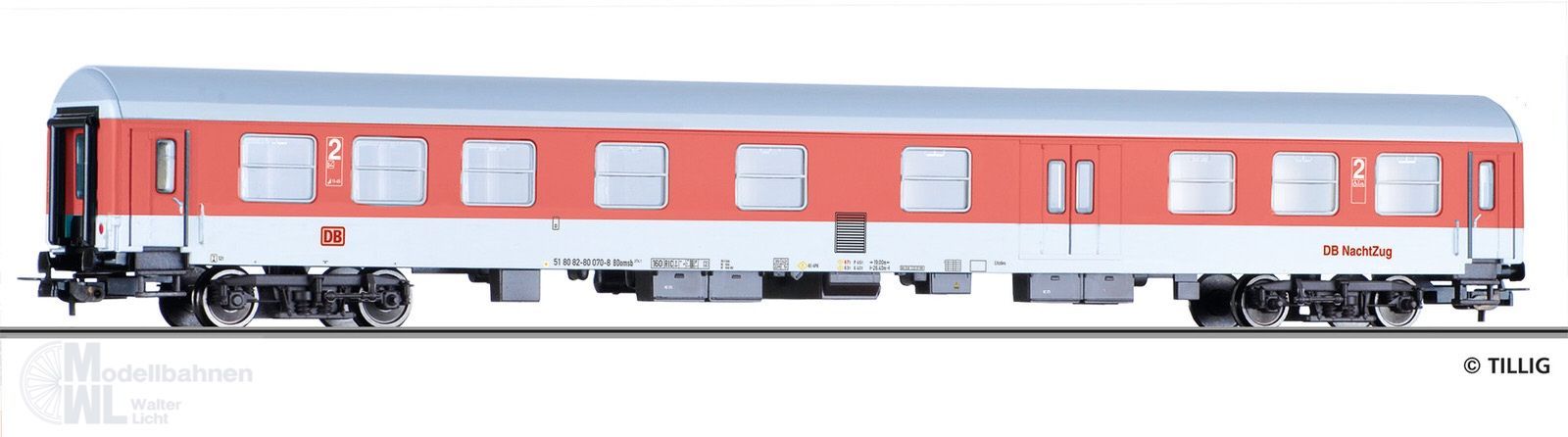 Tillig 75020 - Personenwagen DB NachtZug Ep.V 2.Kl.7Gepäck BDomsb 274.1 H0/GL