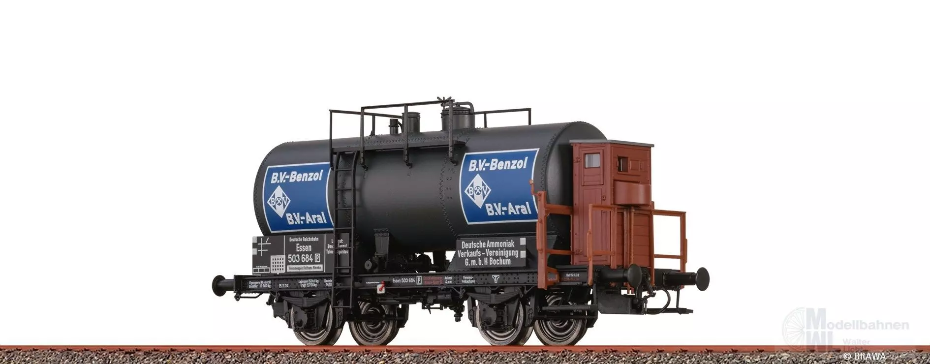 Brawa 50847 - Kesselwagen DRG Ep.II B.V. ARAL 503 684 Essen H0/GL