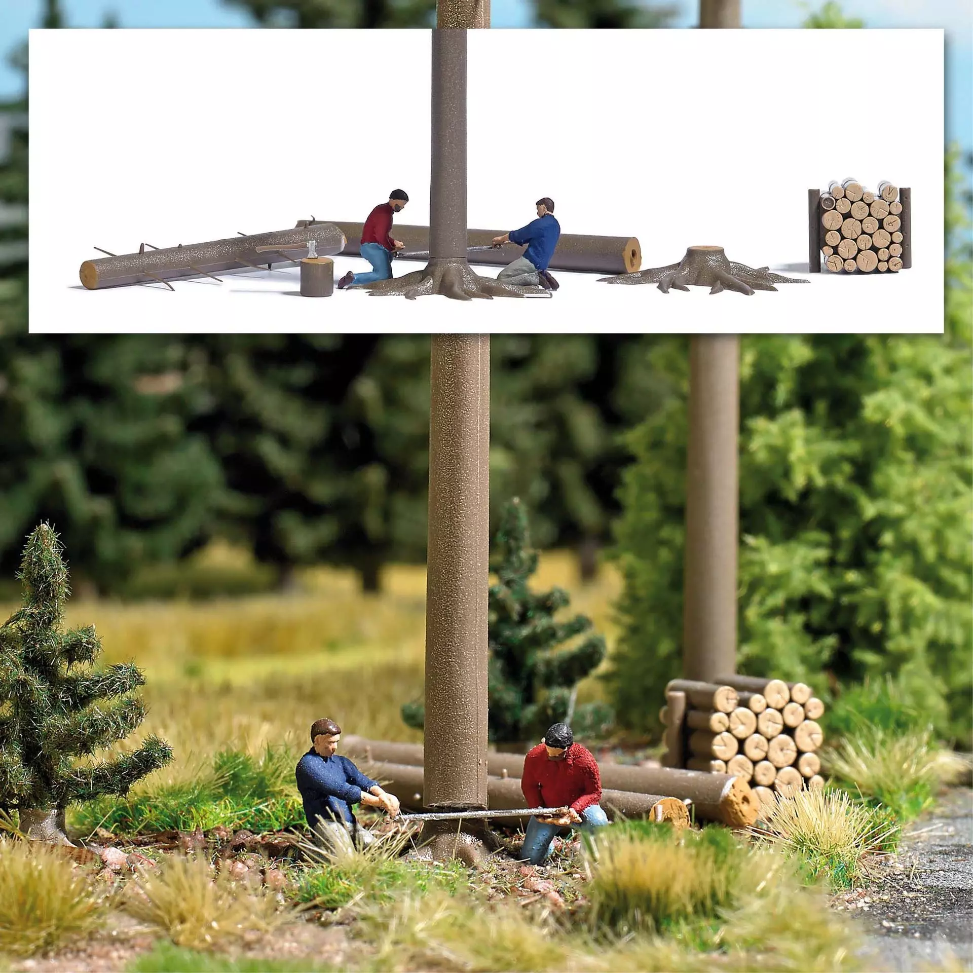 Busch 7973 - A-Set: Baumfällung H0 1:87