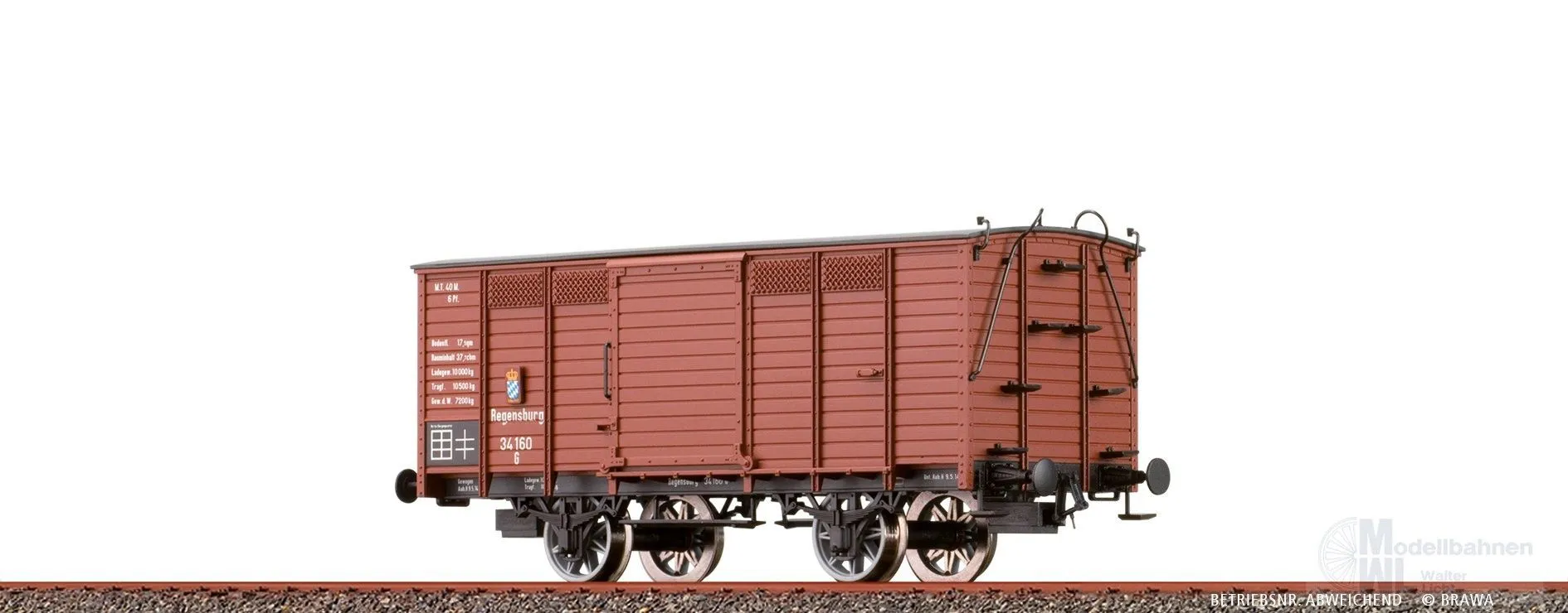 Brawa 48046 - Güterwagen ged. K.Bay.Sts.B. Ep.I Typ G H0/GL