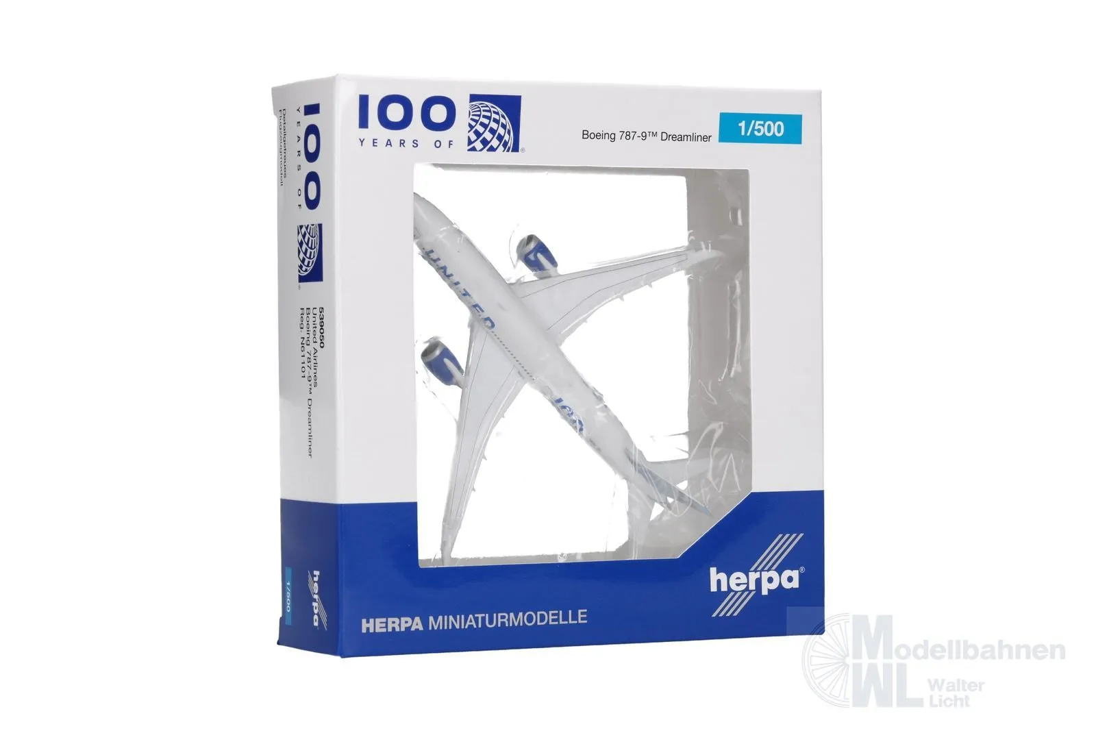 Herpa 539050 - Boeing 787-9 United 100 Years 1:500