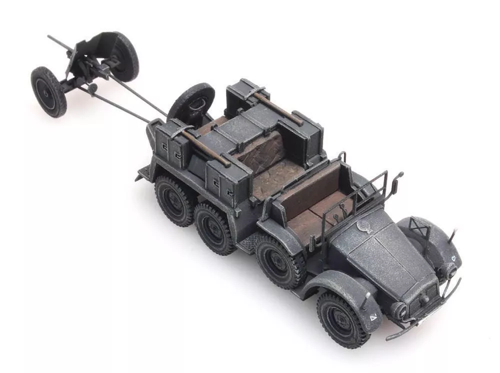 ARTITEC b.v. 387381 - WM Krupp-Protze + 3,7-cm-PaK, grau H0 1:87