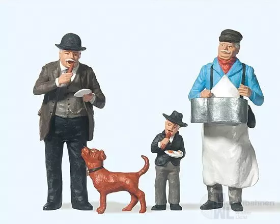 Preiser 45059 - Wurstverkäufer mit Kunden Spur G