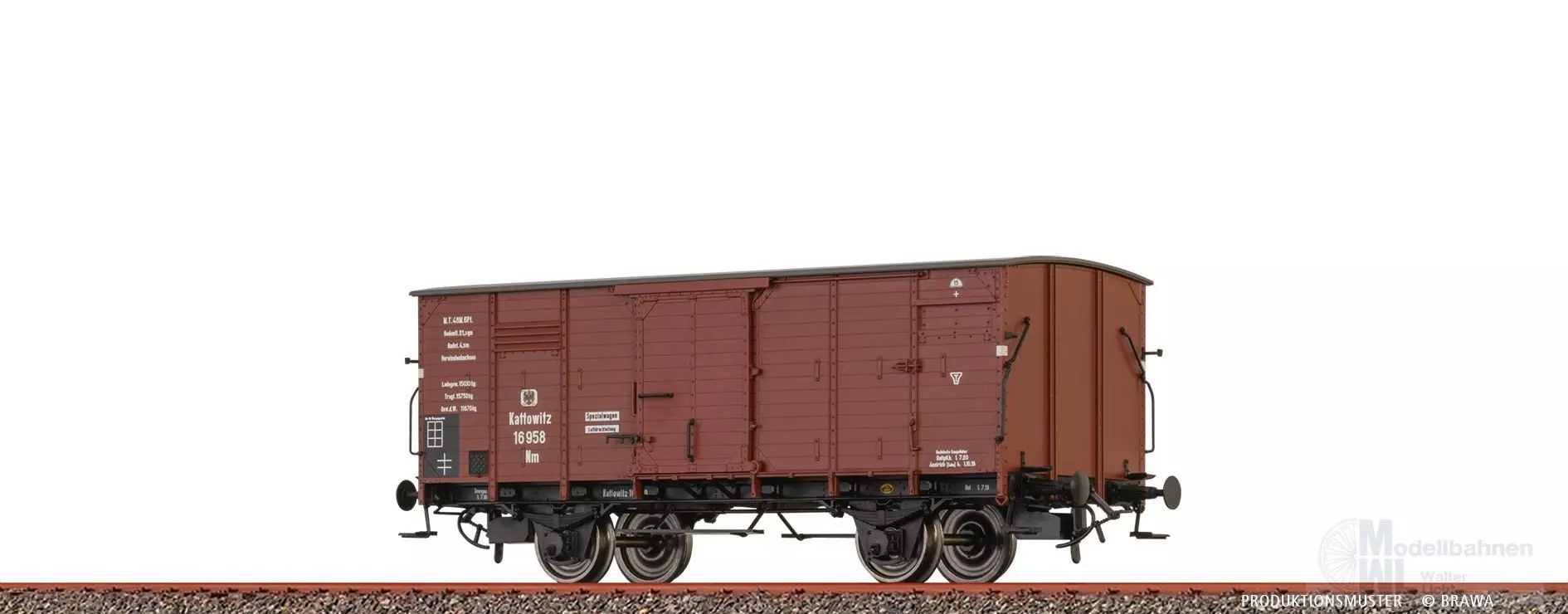 Brawa 51242 - Güterwagen ged. K.P.E.V. Ep.I 16 958 H0/GL