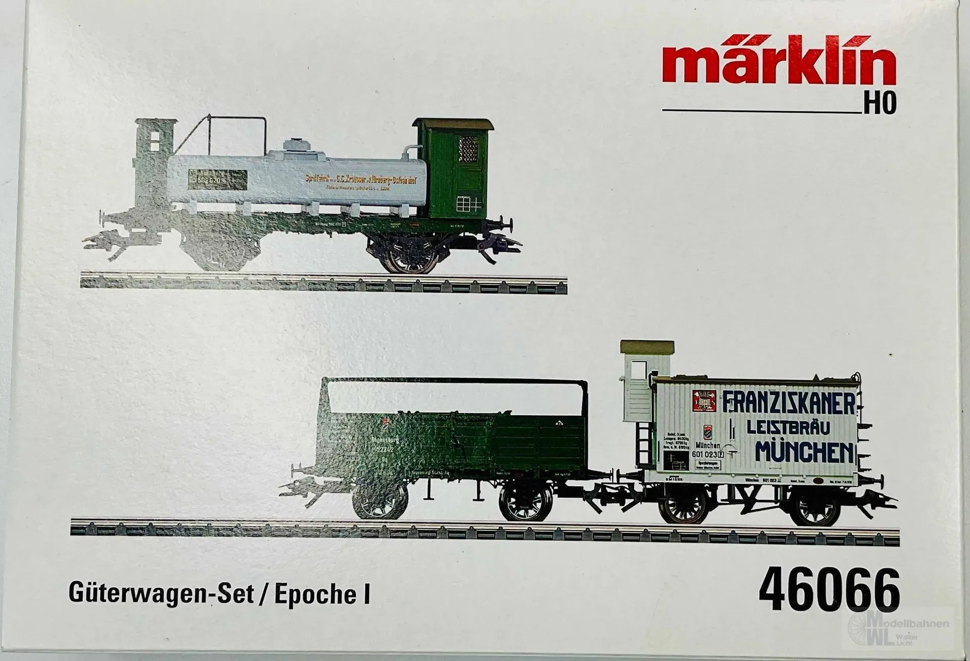 Märklin 46066 - MÄRKLIN - Güterwagen-Set K.Bay.Sts.B Ep.I 3.tlg. H0/WS
