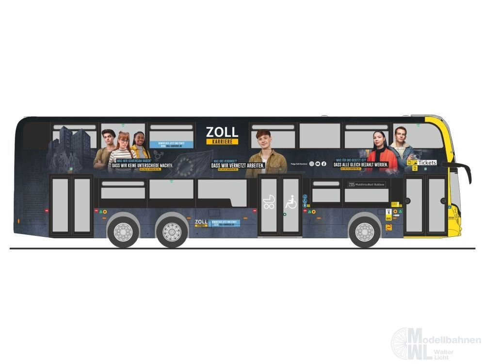 Rietze 78018 - Alexander Dennis Enviro500 BVG-Zoll Karriere H0 1:87 Rietze 78018 - Alexander Dennis Enviro500 BVG-Zoll Karriere H0 1:87