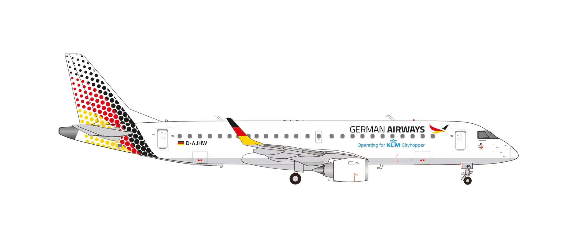 Herpa 573924 - Embraer E190 German Airways 2025 1:200