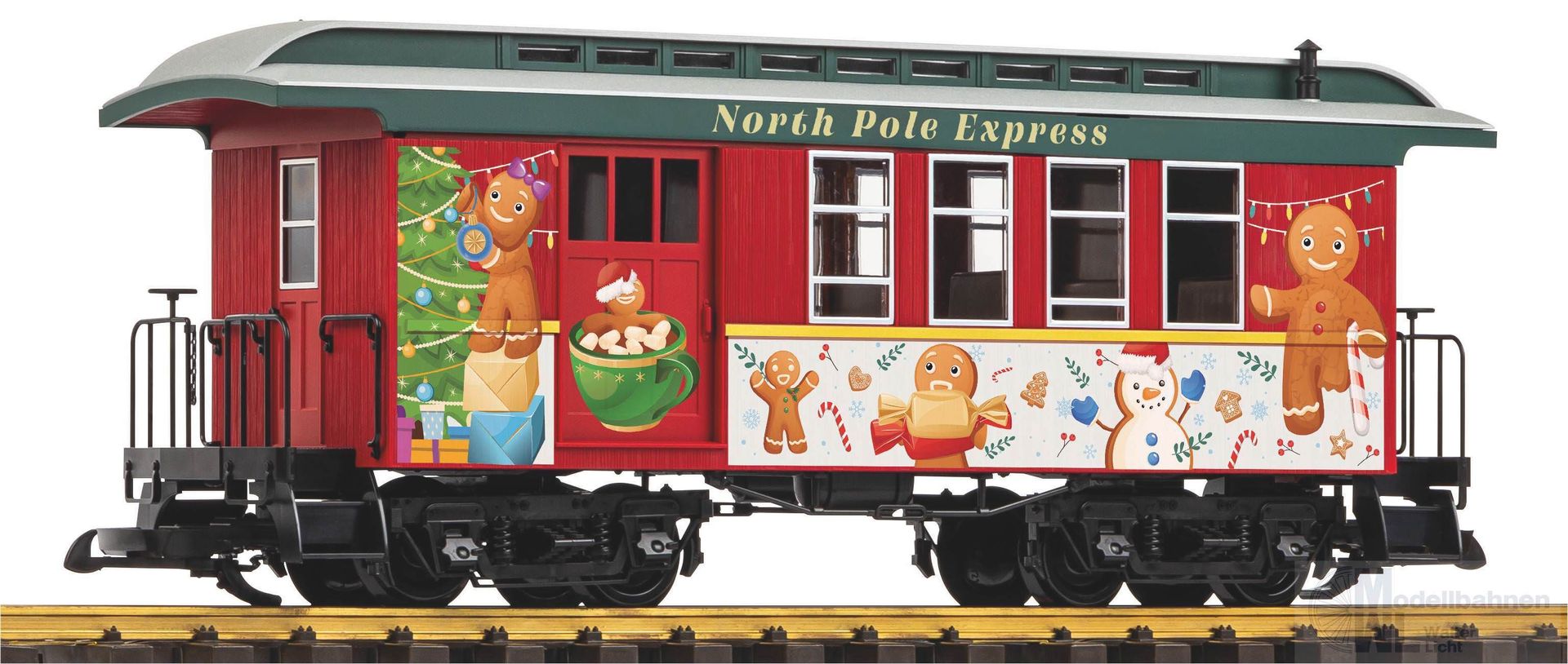 Piko 38671 - Personenwagen mit Gepäckabteil North Pole Express Spur G 1:22,5