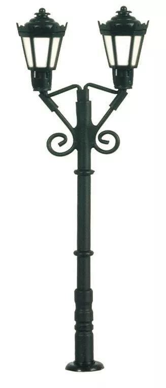 Viessmann 6973 - Parklaterne zweiflammig schwarz mit Glühirne TT 1:120